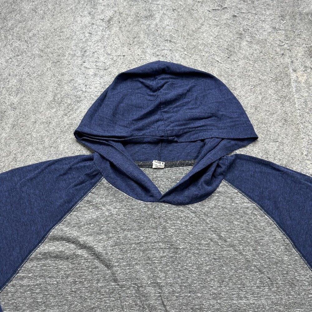 ALO Performance Hoodie Men 2XL Gray Blue Tri-Blend Lightweight Pullover